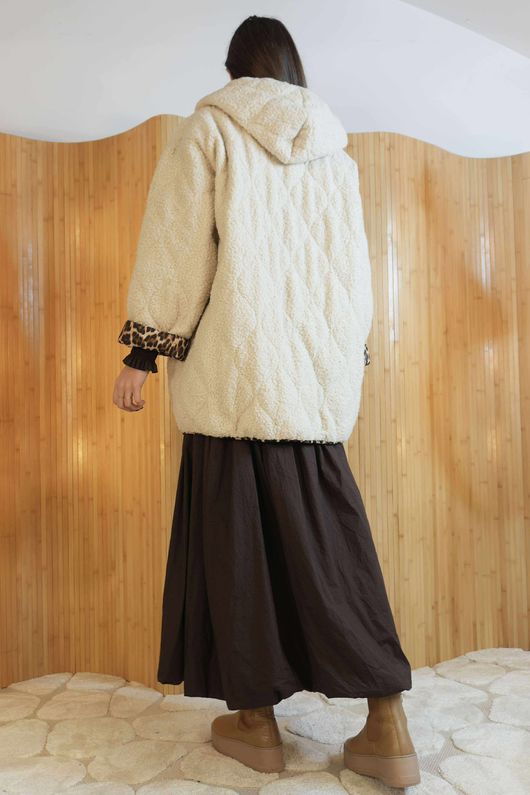 Leopard Quilted Boucle Jacket Naturals /4=